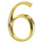 Classic 6 in. Polished Brass Number 6
