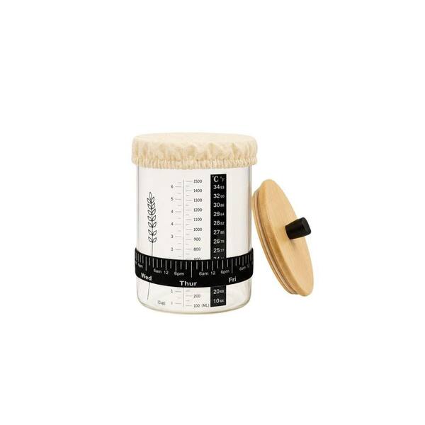 50 oz. Wide Mouth Sourdough Starter Jar Kit for Sour Dough Bread, Extra-Large Capacity Sourdough Jar Kit (Pack of 2)
