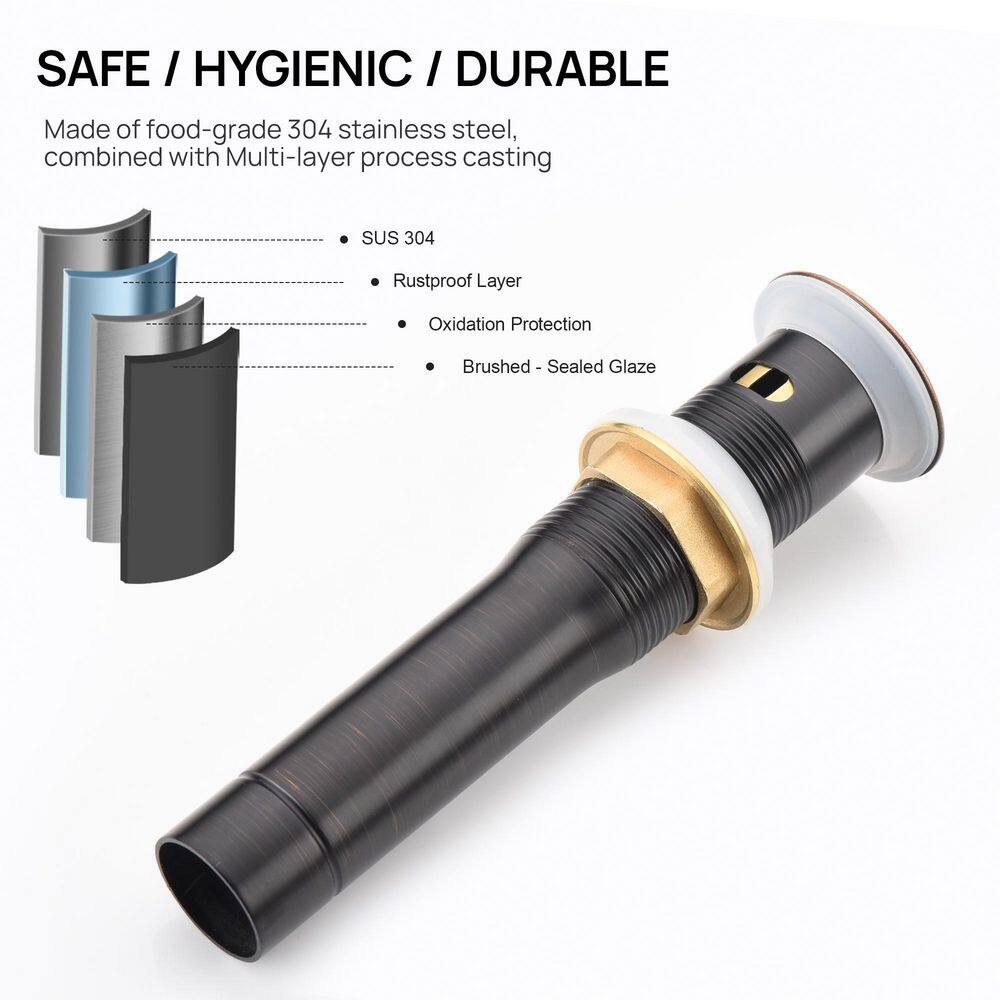 Oil Rubbed Bronze Bathroom Sink Pop-Up Drain Kit with Overflow