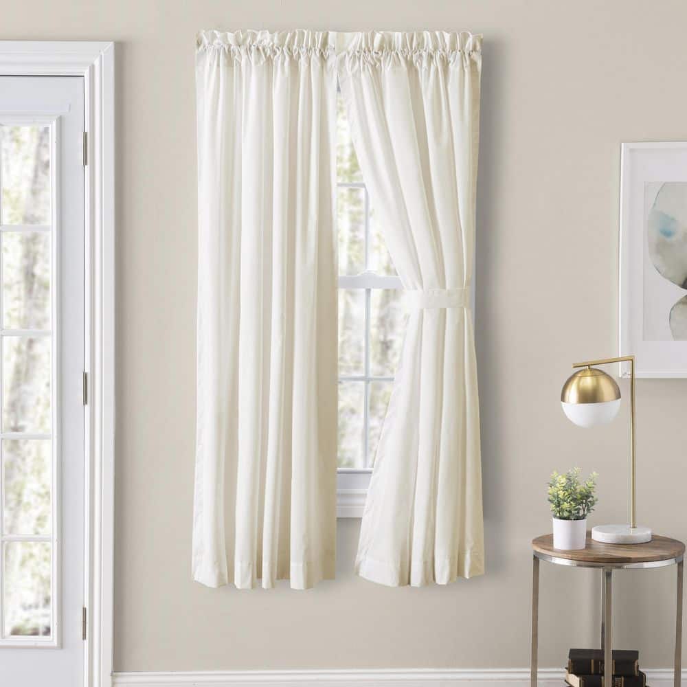 Classic Natural Polyester/Cotton 80 in. W x 72 in. L Rod Pocket Sheer Tailored Curtain Pair with Ties price history on PriceWatchPro