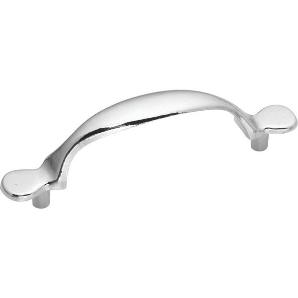 HICKORY HARDWARE Conquest 3 in. (76 mm) C/C Polished Chrome Cabinet Door and Drawer Pull