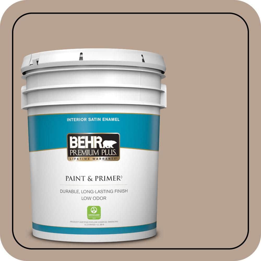 5 gal. #N190-4 Rugged Tan Satin Enamel Low Odor Interior Paint & Primer price history on PriceWatchPro