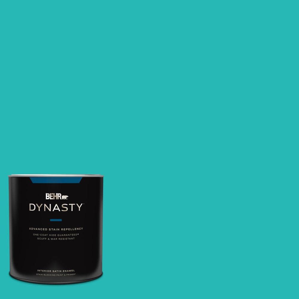 BEHR MARQUEE 1 gal. #MQ4-21 Caicos Turquoise One-Coat Hide Satin Enamel Interior Paint & Primer