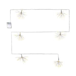 Battery Operated Starburst Garland String Lights with Soft White Lights