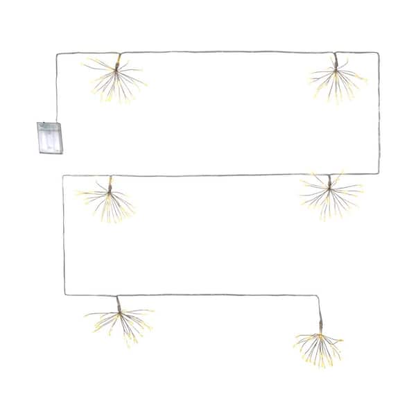 LUMABASE Battery Operated Starburst Garland String Lights with Soft White Lights