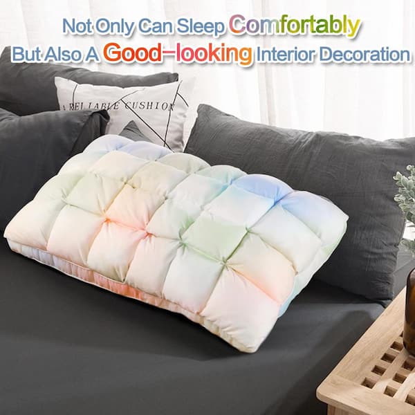 Soft Bed Pillows Standard Fluffy Down Alternative Pillow Rainbow Colors HPXKQY7U The Home Depot