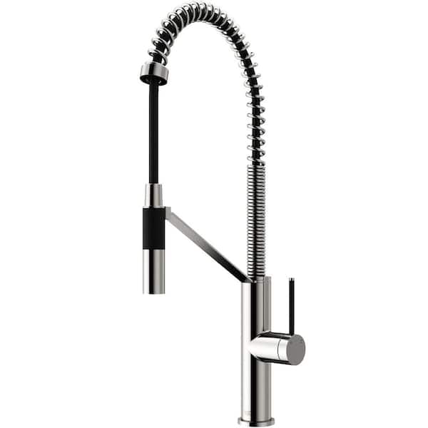 Livingston Single Handle Pull-Down Sprayer Kitchen Faucet in Stainless Steel