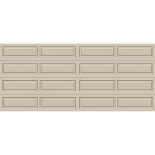 Classic Steel Long Panel 16 ft. x 7 ft. Insulated 18.4 R-Value  Desert Tan Garage Door without windows