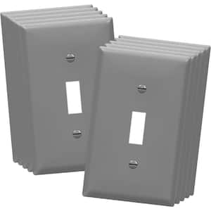 1-Gang Gray Toggle Switch Polycarbonate Plastic Wall Plate (10-Pack)