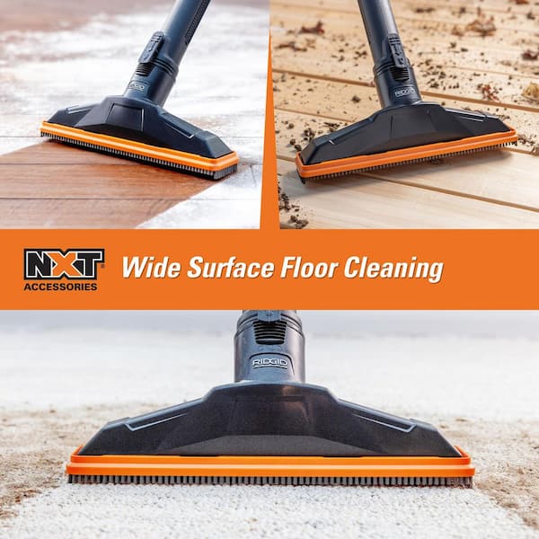 NXT Floor Tool Hard and Soft Bristle Shoe Kit Attachments for RIDGID NXT Floor Tool DA1712, MAX2510, MAX2512 and MAX2514