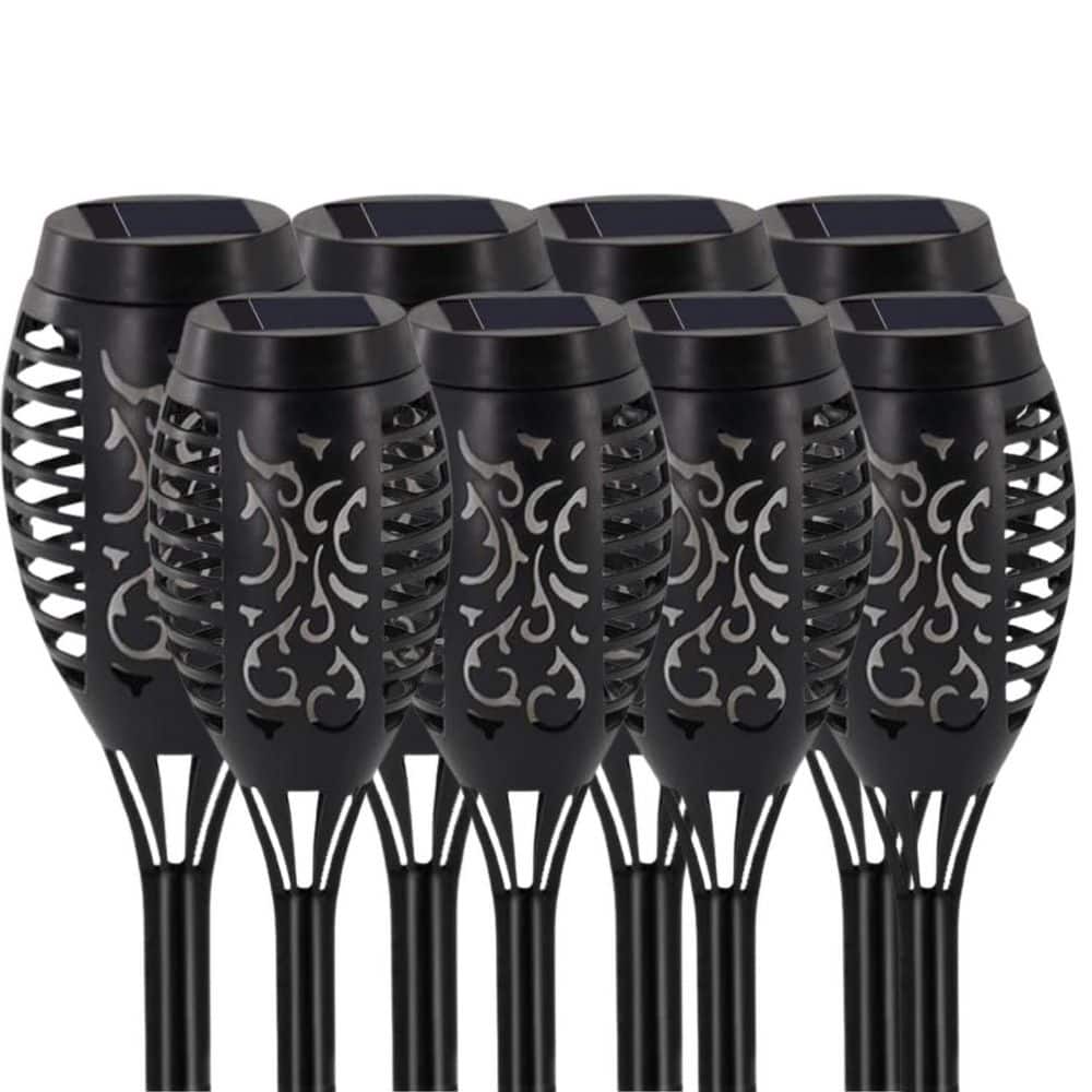 8 Pack Mini Solar Torch Lights Flickering Flame Effect Waterproof ABS Plastic Outdoor Garden Pathway Decorations price history on PriceWatchPro