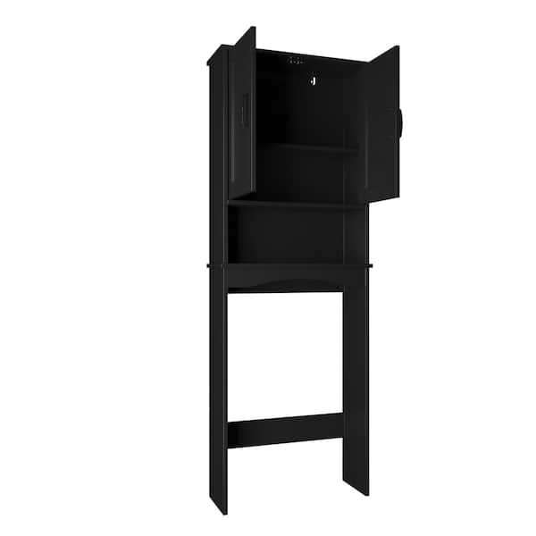 HOMEIBRO 23.6 in. W x 8.25 in. D x 65 in. H Bath Vanity Cabinet without Top in Black Assembled Required