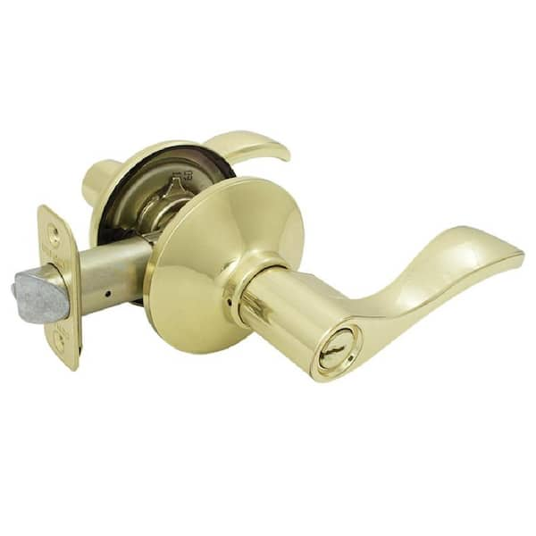 Defiant Naples Polished Brass Keyed Entry Door Lever 32LYE700B