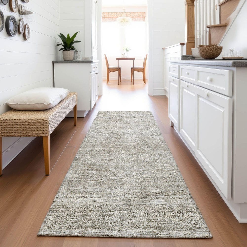 Mayfield Premium Machine Washable Abstract AMF1172 Linen 2 ft. 3 in. x 7 ft. 6 in. Runner Rug price history on PriceWatchPro