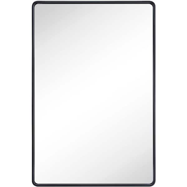 22 in. W x 30 in. H Rectangular Brush Black Aluminum Framed Wall Mount