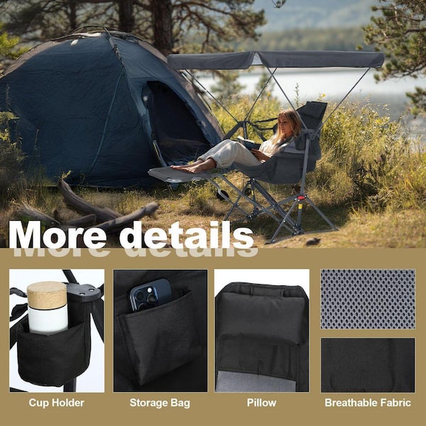 MUKE Portable Hammock Chair with Adjustable Canopy & Footrest
