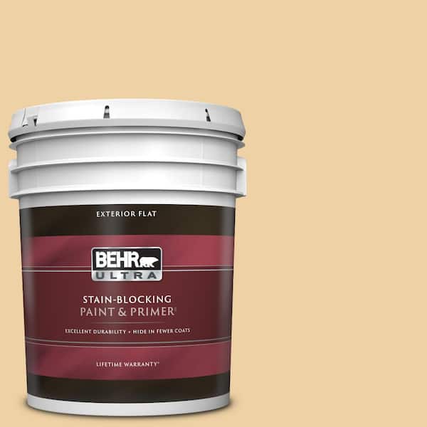 BEHR ULTRA 5 gal. Home Decorators Collection #HDC-CT-01 Amber Moon Flat Exterior Paint & Primer