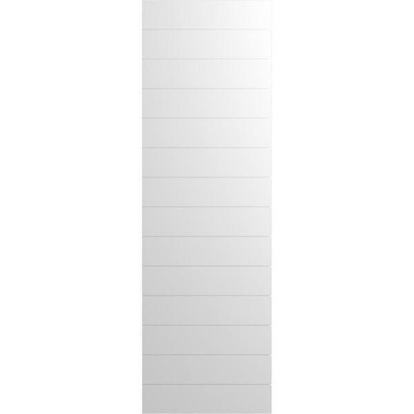 Ekena Millwork 18 in. x 25 in. True Fit PVC Horizontal Slat Modern Style Fixed Mount Board and Batten Shutters, Unfinished (Per Pair)