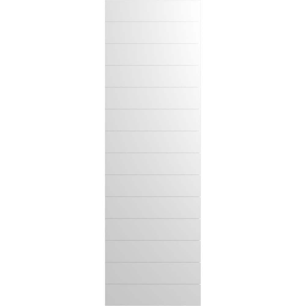 18 in. x 66 in. True Fit PVC Horizontal Slat Modern Style Fixed Mount Board and Batten Shutters Pair in Unfinished price history on PriceWatchPro