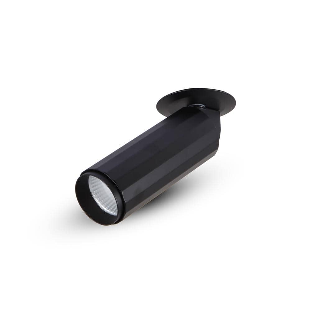 Orbit Series Black Aluminum LED Adjustable Flush Spotlight