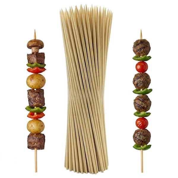 12 in. Disposable Bamboo Skewers Toothpicks and Food Picks for Kitchen, Shish Kabob, Appetizers and Cocktails (100-Pack)