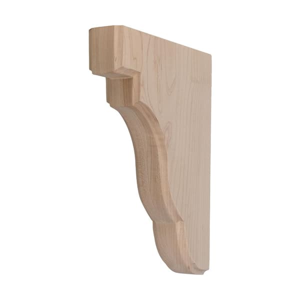 American Pro Decor 1-3/4 in. x 11 in. x 8-1/2 in. Unfinish North American Hard Maple Wood Traditional Plain Corbel
