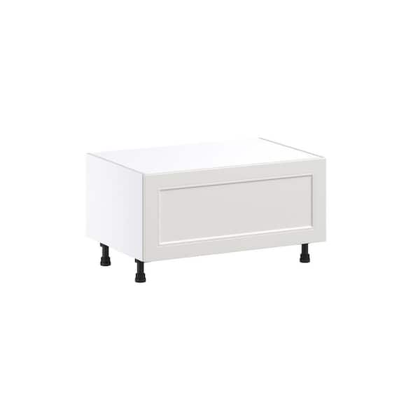 J COLLECTION Galveston 36 in. W x 24 in. D x 19.5 in. H Assembled Shaker Window Seat Base Kitchen Cabinet in Light Grey