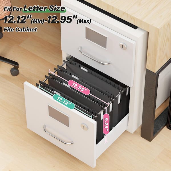 12 Pack Letter Size Hanging File Folders Extra Capacity, 1" Expandable File Folder Organizer, Black File Cabniet Folders