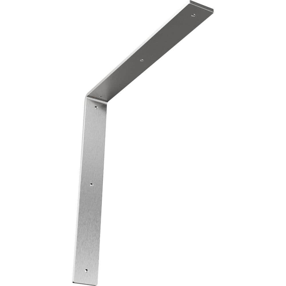Ekena Millwork 16 in. x 2 in. x 16 in. Stainless Steel Unfinished Metal Hamilton Bracket