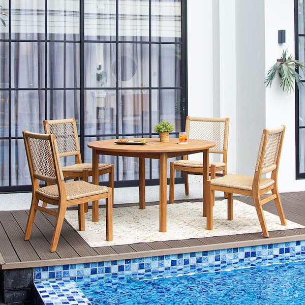 Cambridge Casual Cambridge Casual Charlotte 5-Piece Outdoor Teak Dining Set with Round Dining Table
