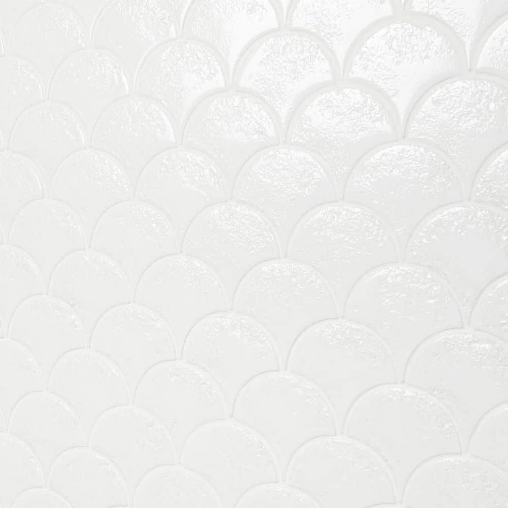 Beta Glacier White 2.44 in. x 5 in. Fishscale Textured Glossy Ceramic Wall Tile (4.06 sq. ft./Case) price history on PriceWatchPro