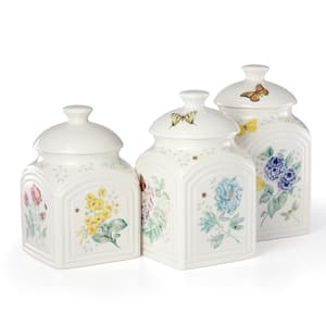 Butterfly Meadow 3 -Piece Porcelain Canister Set