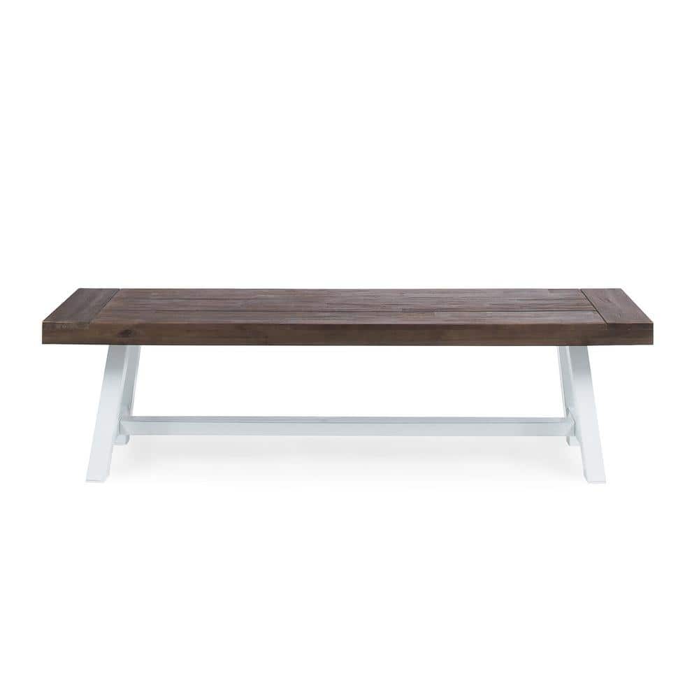 Carlisle Dark Brown Wood and White Metal Outdoor Dining Bench price history on PriceWatchPro
