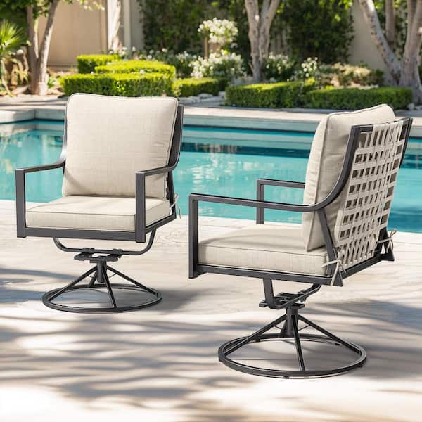 Family Fiesta Collection 2-Piece Wicker Outdoor Rocking Chairs Set with Cushions