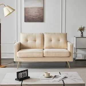 VINGLI 56.7 In. Beige Corduroy 2-Seater Loveseat