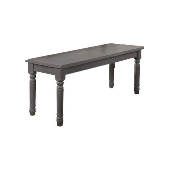 Best Master Furniture Paige Antique Grey Dining Bench 40 in. D x 18.5 in. H
