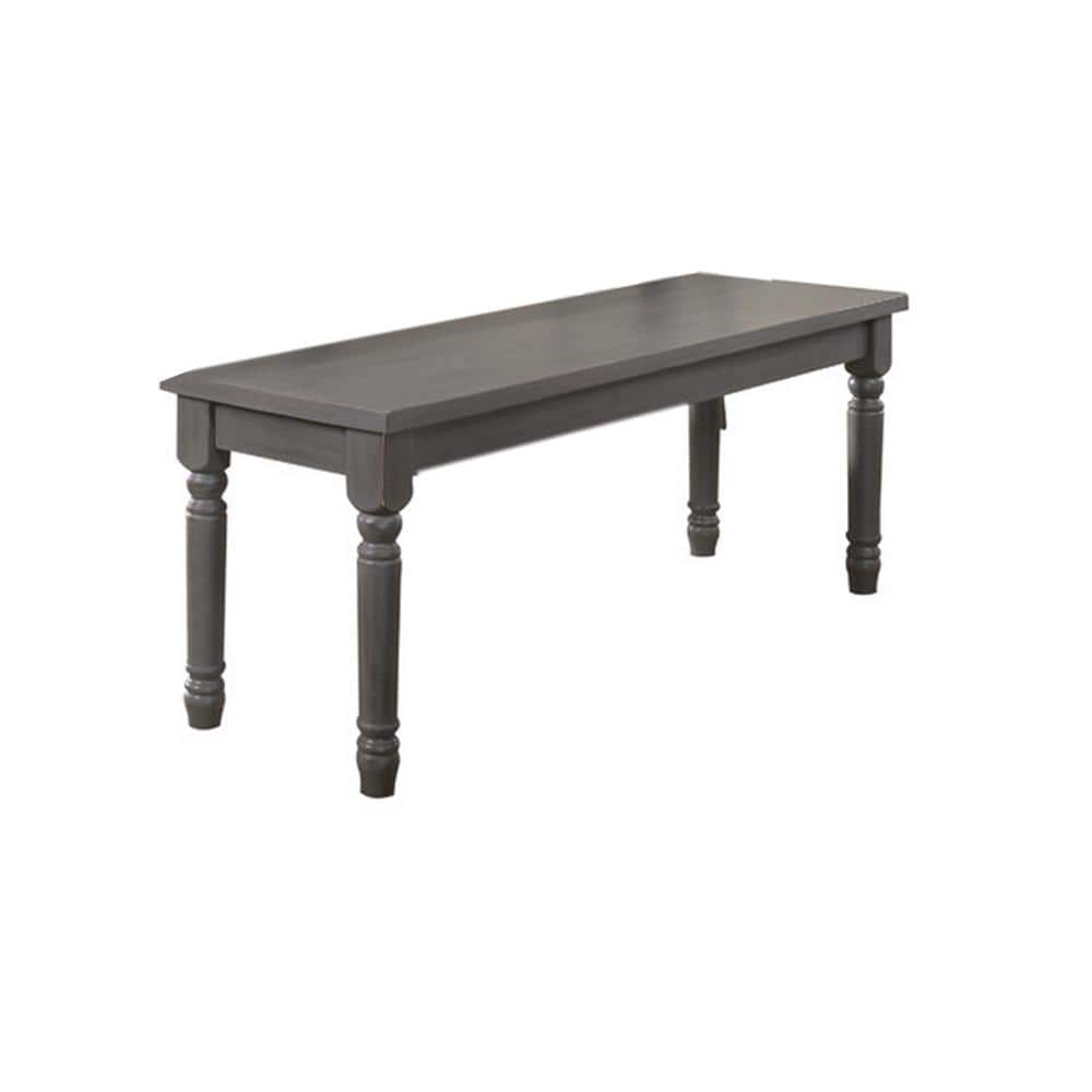 Rustic Gray 6-Piece Solid Wood Dining Set with Bench