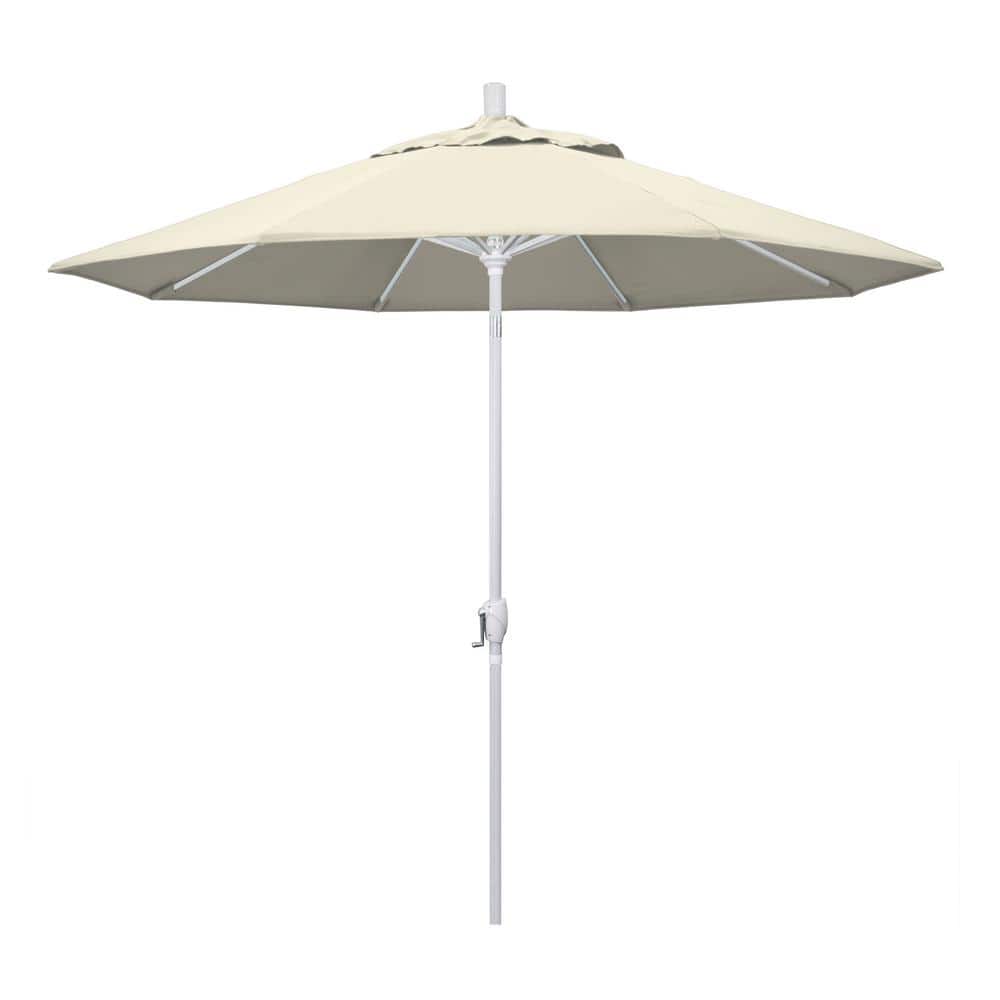 9 ft. Aluminum Market Push Tilt - M White Patio Umbrella in Antique Beige Olefin price history on PriceWatchPro