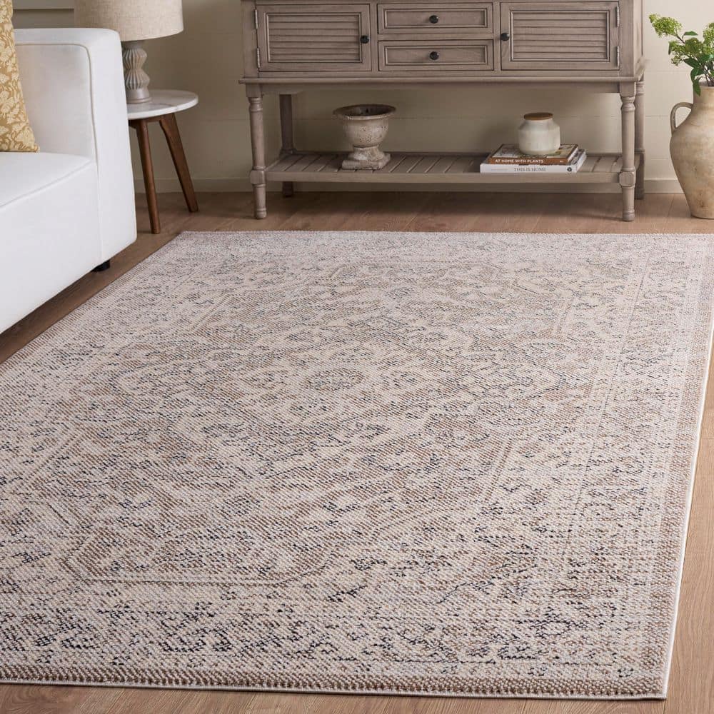 Harrison 9 ft. x 12 ft. Beige/Ivory Gray Medallion Area Rug price history on PriceWatchPro