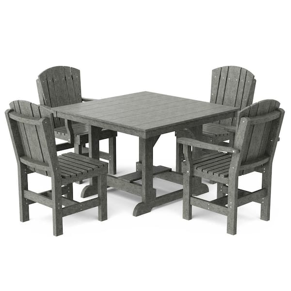 Wildridge Heritage Dark Gray 5-Piece Plastic Outdoor Patio Dining Set