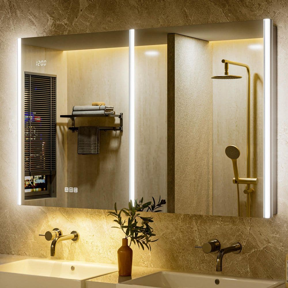 48 in. W x 30 in. H Rectangular Aluminum Surface/Recessed Wall Medicine Cabinet with Mirror and Light, Dimmable price history on PriceWatchPro