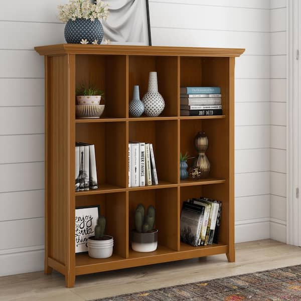 Simpli Home Acadian Solid Wood 48 in. x 44 in. Transitional 9 Cube Bookcase  and Storage Unit in Light Golden Brown AXCACA21-LGB - The Home Depot