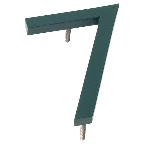 Montague Metal Products 4 in. Hunter Green Aluminum Floating or Flat Modern House Number 7