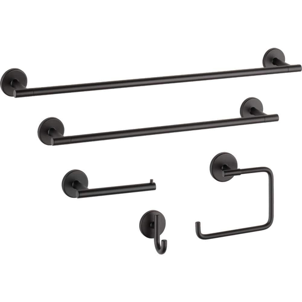 Matte Black 24" Double Wall Mounted Towel Bar