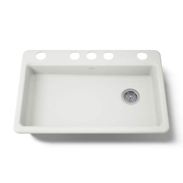 River by 33 in. Undermount Single Bowl Dune Cast Iron Kitchen Sink