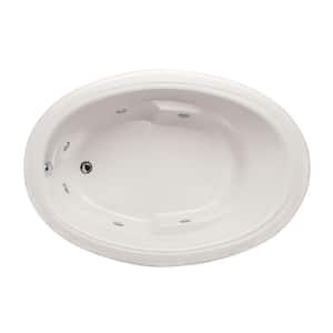 Studio Oval 60 in. Acrylic Oval Drop-in Whirlpool Bathtub in White