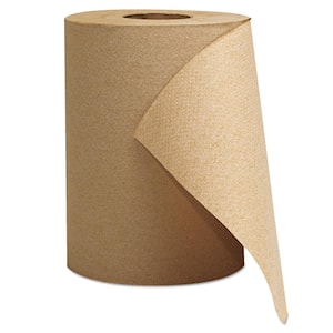 8 in. x 300 ft., 1-Ply, Brown, Hardwound Paper Towels, (12-Rolls/Carton)