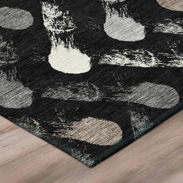 Chantille Machine Washable Indoor/Outdoor Abstract ACN2900 Black 3 ft. x 4 ft. Area Rug