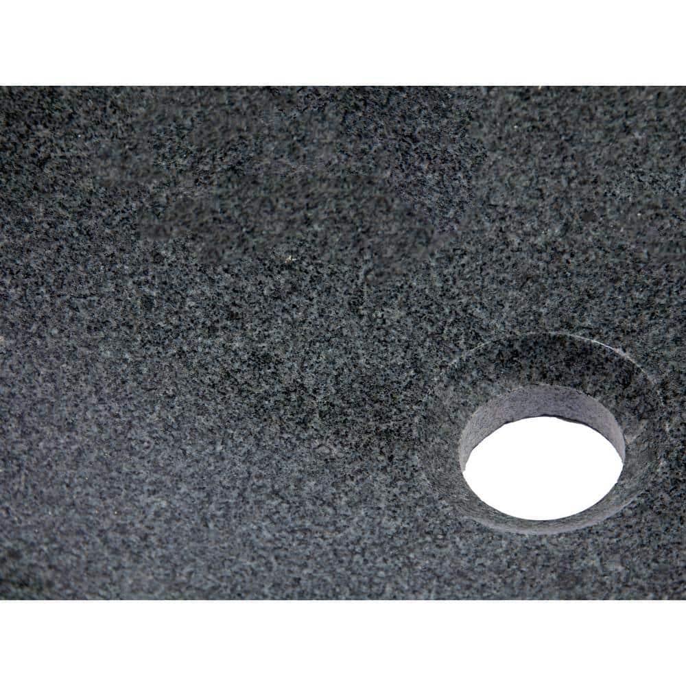 Sesame Gray Granite Circular Wall-Mount Bathroom Sink