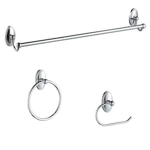 3-Piece Bath Hardware Set with Included Mounting Hardware in Brushed Chrome